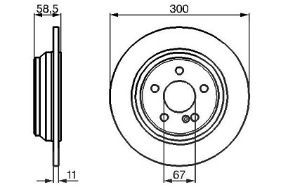 Bosch Bremsscheibe [Hersteller-Nr. 0986478472] für Mercedes-Benz von Bosch