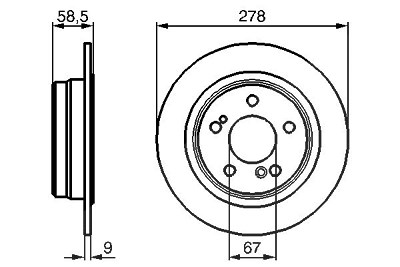 Bosch Bremsscheibe [Hersteller-Nr. 0986478565] für Mercedes-Benz von Bosch