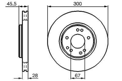 Bosch Bremsscheibe [Hersteller-Nr. 0986478526] für Mercedes-Benz von Bosch