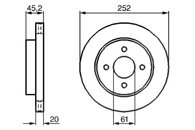 Bosch Bremsscheibe [Hersteller-Nr. 0986479238] für Nissan von Bosch