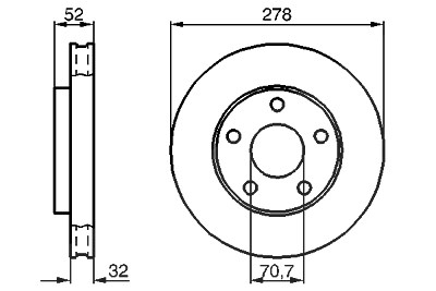 Bosch Bremsscheibe [Hersteller-Nr. 0986478486] für Opel, Vauxhall von Bosch