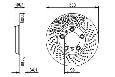 Bosch Bremsscheibe [Hersteller-Nr. 0986479580] für Porsche von Bosch