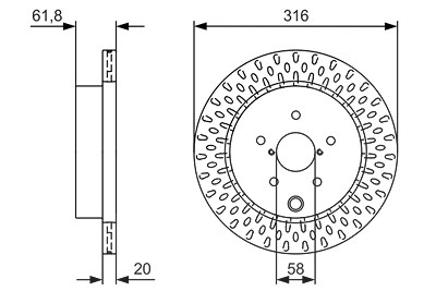 Bosch Bremsscheibe [Hersteller-Nr. 0986479V05] für Subaru von Bosch