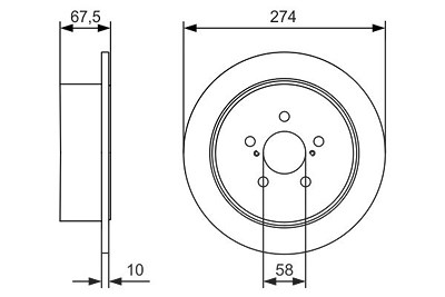 Bosch Bremsscheibe [Hersteller-Nr. 0986479A82] für Subaru von Bosch