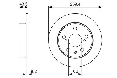 Bosch Bremsscheibe [Hersteller-Nr. 0986479C44] für Suzuki von Bosch