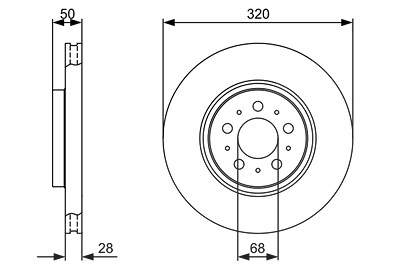 Bosch Bremsscheibe [Hersteller-Nr. 0986479321] für Volvo von Bosch