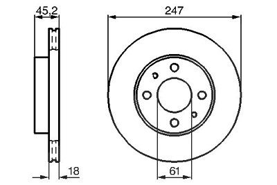 Bosch Bremsscheibe Vorderachse Belüftet [Hersteller-Nr. 0986478459] für Nissan von Bosch