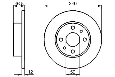 Bosch Bremsscheibe Vorderachse Voll [Hersteller-Nr. 0986478353] für Autobianchi, Fiat, Innocenti, Lancia von Bosch