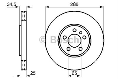 Bosch Bremsscheibe Vorderachse belüftet [Hersteller-Nr. 0986478867] für Audi, Seat, Skoda, VW von Bosch