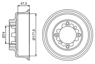 Bosch Bremstrommel [Hersteller-Nr. 0986477154] für Austin, Morris, Rover von Bosch