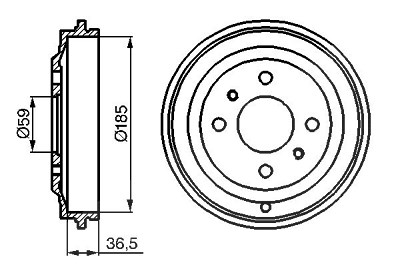 Bosch Bremstrommel [Hersteller-Nr. 0986477125] für Fiat von Bosch