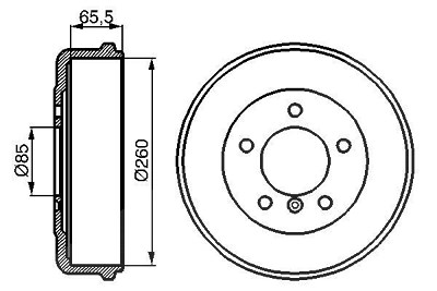 Bosch Bremstrommel [Hersteller-Nr. 0986477038] für Mercedes-Benz, Puch von Bosch