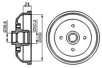 Bosch Bremstrommel [Hersteller-Nr. 0986477040] für Chevrolet, Opel, Vauxhall von Bosch