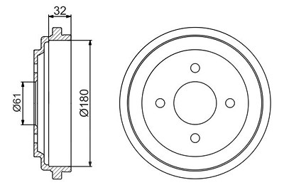 Bosch Bremstrommel [Hersteller-Nr. 0986477164] für Nissan von Bosch
