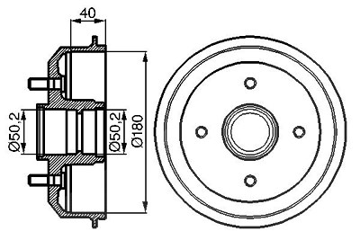 Bosch Bremstrommel Hinterachse [Hersteller-Nr. 0986477099] für Ford, Mazda von Bosch