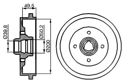 Bosch Bremstrommel Hinterachse [Hersteller-Nr. 0986477041] für Audi, Seat, Skoda, VW von Bosch