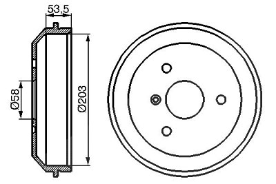 Bosch Bremstrommel Hinterachse [Hersteller-Nr. 0986477103] für Smart von Bosch