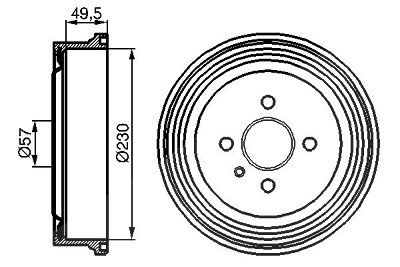 Bosch Bremstrommel [Hersteller-Nr. 0986477100] für Opel, Vauxhall von Bosch