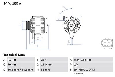 Bosch Generator [Hersteller-Nr. 0986083940] für Fiat von Bosch