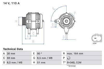 Bosch Generator [Hersteller-Nr. 0986084760] für Seat, Skoda, VW von Bosch
