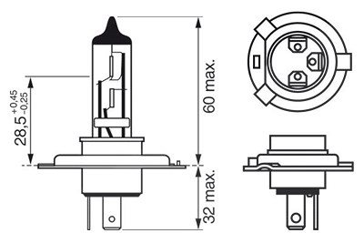 Bosch Glühlampe, Fernscheinwerfer [Hersteller-Nr. 1987301425] für Abarth, Alfa Romeo, Audi, Autobianchi, BMW, Chevrolet, Chrysler, Citroën, Dacia, Dai von Bosch