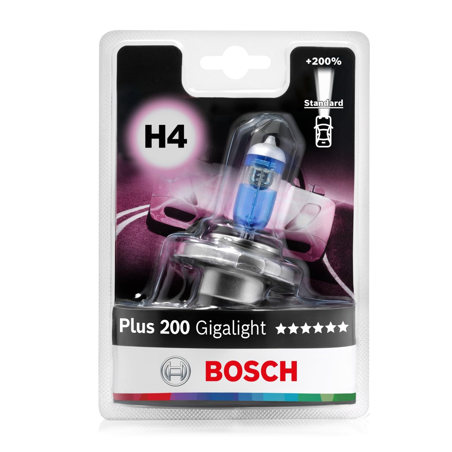 Bosch H4 Plus 200 Gigalight Halogen-Glühlampe für Auto-Scheinwerfer, 12 V 60/55 W, 200% mehr Licht - Lampensockel Typ P43t - 1 Ersatz-Scheinwerferlampe Bosch H4 Plus 200 Gigalight Halogen-Glühlampe für Auto-Scheinwerfer, 12 V 60/55 W, 200% mehr Licht - Lampensockel Typ P43t - 1 Ersatz-Scheinwerferlampe von Bosch Automotive