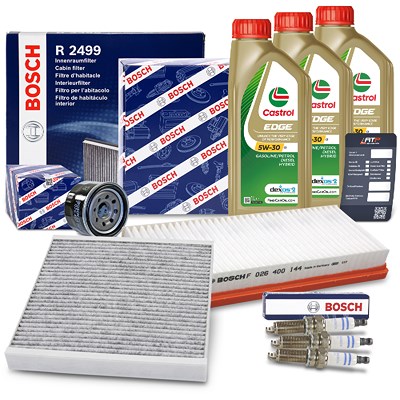 Bosch Inspektionspaket Set C + 3l 5W-30 Motoröl für Smart von Bosch