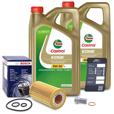 Bosch Ölfilter+Schraube+10 L Castrol 5W-30 LL für Mercedes-Benz von Bosch