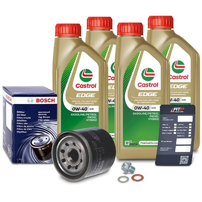 Bosch Ölfilter+Schraube+4 L Castrol 0W-40 für Chevrolet, Gm Korea, Suzuki von Bosch