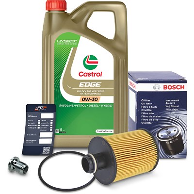 Bosch Ölfilter+Schraube+5 L Castrol 0W-30 für Opel von Bosch