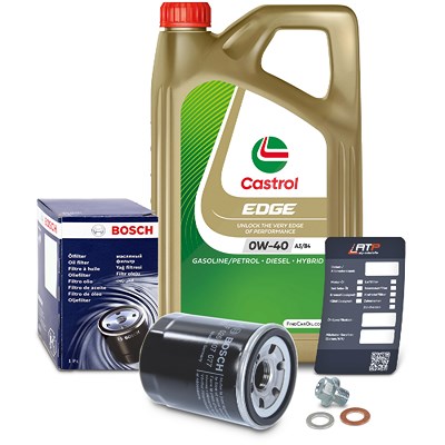 Bosch Ölfilter+Schraube+5 L Castrol 0W-40 für Honda von Bosch