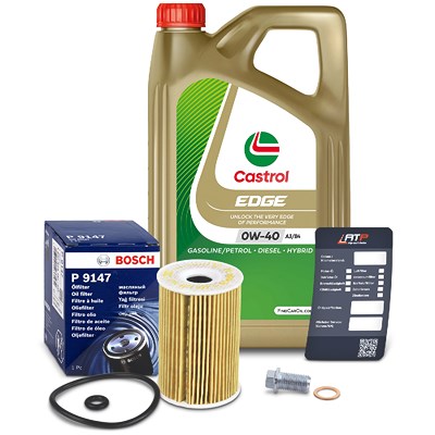 Bosch Ölfilter+Schraube+5 L Castrol 0W-40 für Mercedes-Benz von Bosch