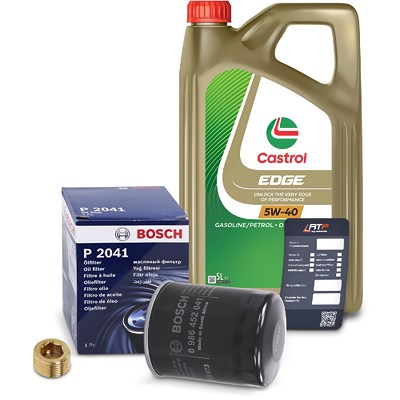 Bosch Ölfilter+Schraube+5 L Castrol 5W-40 für Fiat, Ford, Lancia von Bosch