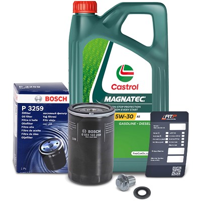 Bosch Ölfilter+Schraube+5 L Castrol Magnatec 5W-30 A5 für Ford Bosch Ölfilter+Schraube+5 L Castrol Magnatec 5W-30 A5 für Ford von Bosch