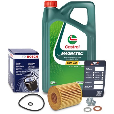 Bosch Ölfilter+Schraube+5 L Castrol Magnatec 5W-30 A5 für Mazda Bosch Ölfilter+Schraube+5 L Castrol Magnatec 5W-30 A5 für Mazda von Bosch