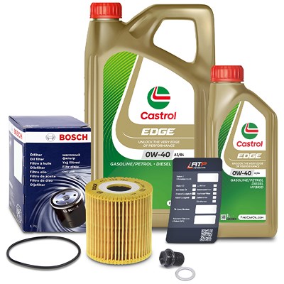 Bosch Ölfilter+Schraube+6 L Castrol 0W-40 für Volvo von Bosch