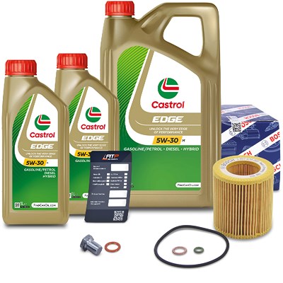 Bosch Ölfilter+Schraube+7 L Castrol 5W-30 M für BMW von Bosch