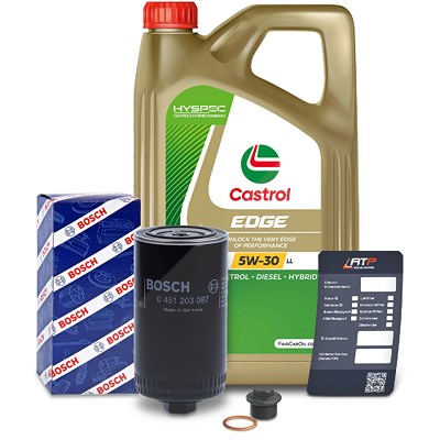 Bosch Ölfilter+Schraube+7 L Castrol 5W-30 LL für VW von Bosch