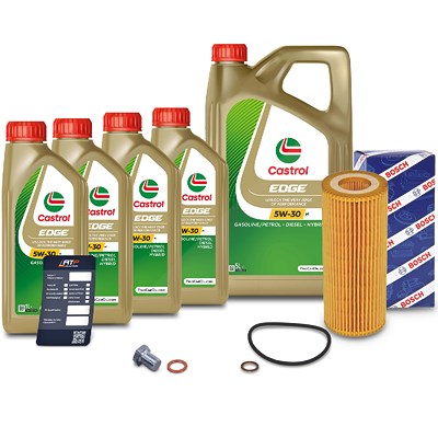 Bosch Ölfilter+Schraube+9 L Castrol 5W-30 M für BMW von Bosch