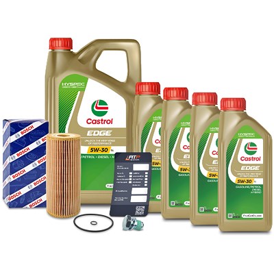 Bosch Ölfilter+Schraube+9 L Castrol 5W-30 LL für VW von Bosch