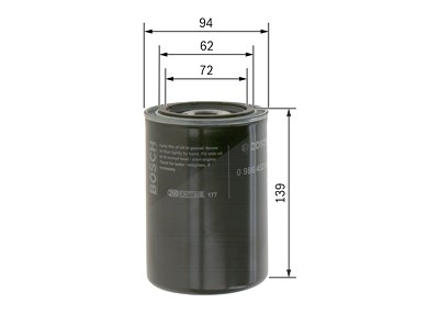 Bosch Ölfilter [Hersteller-Nr. 0986452001] für Ferrari, Land Rover, Rover, Toyota, Volvo von Bosch