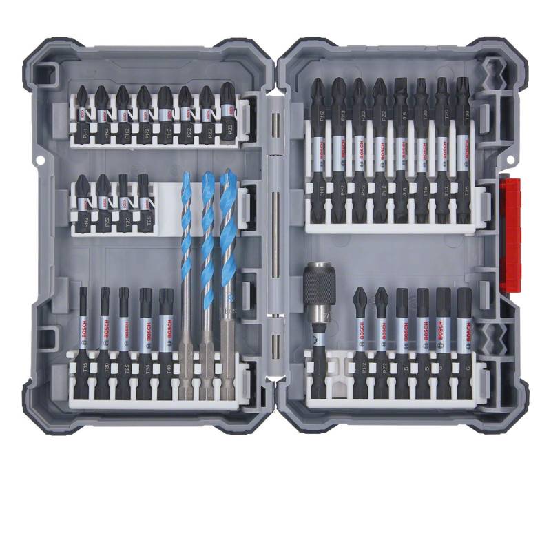 Bosch 35x PRO Impact Mixed Set, Amazon Exclusiv, 35-tlg. (für Beton, Weiche Fliesen, 108 x 168 mm, Professional Zubehör Bohrmaschine/Schrauber, Schlagbohrer/Schrauber) von Bosch