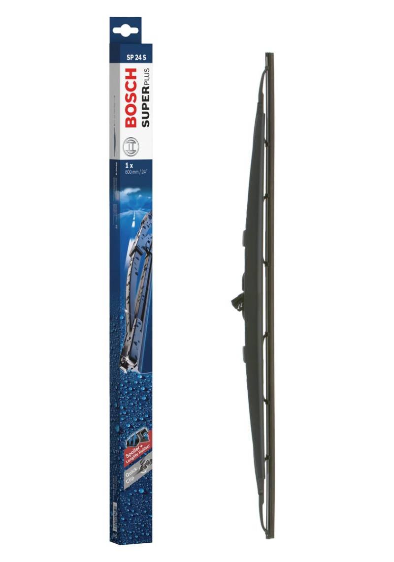 Bosch Scheibenwischer Super Plus Spoiler SP24S, Länge: 600mm − einzelner Scheibenwischer für Frontscheibe - Nur für Rechtslenker-Fahrzeuge (UK) von Bosch Automotive