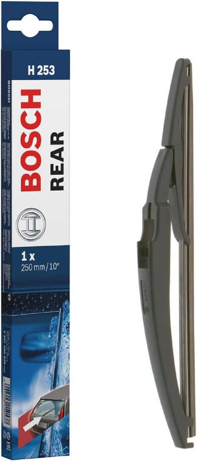 Bosch Scheibenwischer Rear H253, Länge: 250mm – Scheibenwischer für Heckscheibe Bosch Scheibenwischer Rear H253, Länge: 250mm – Scheibenwischer für Heckscheibe von Bosch