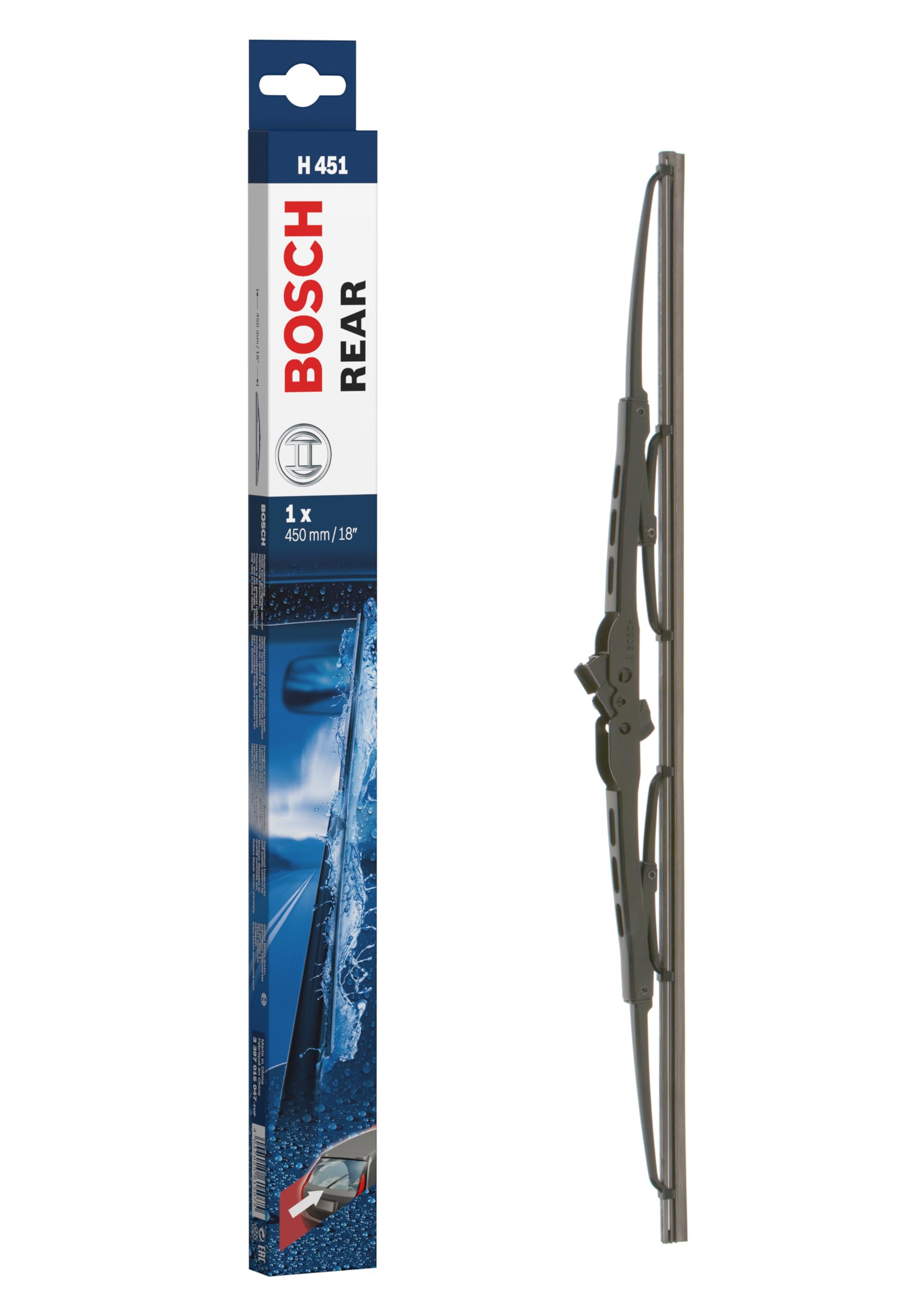 Bosch Scheibenwischer Rear H451, Länge: 450mm – Scheibenwischer für Heckscheibe Bosch Scheibenwischer Rear H451, Länge: 450mm – Scheibenwischer für Heckscheibe von Bosch
