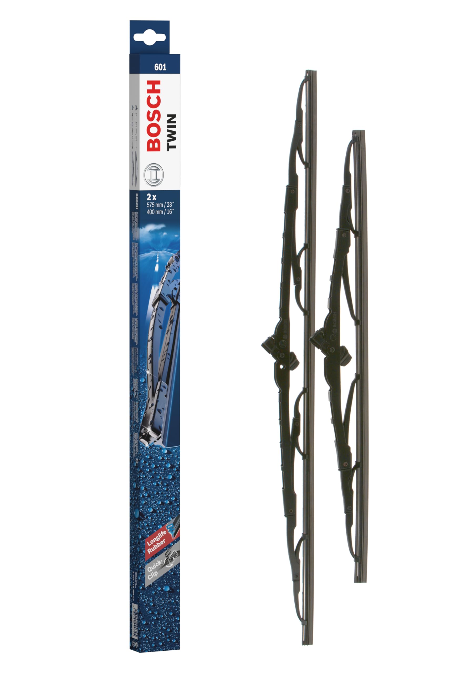 Bosch Scheibenwischer Twin 601, Länge: 575mm/400mm – Set für Frontscheibe Bosch Scheibenwischer Twin 601, Länge: 575mm/400mm – Set für Frontscheibe von Bosch