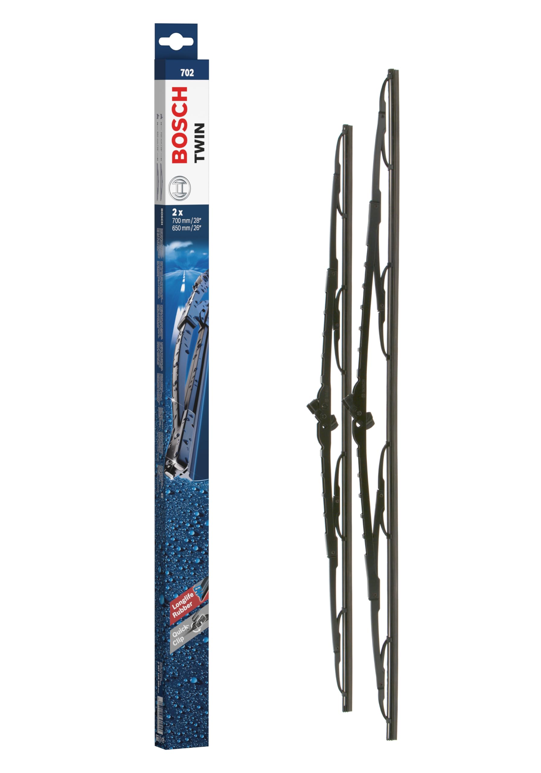 Bosch Scheibenwischer Twin 702, Länge: 700mm/650mm – Set für Frontscheibe Bosch Scheibenwischer Twin 702, Länge: 700mm/650mm – Set für Frontscheibe von Bosch