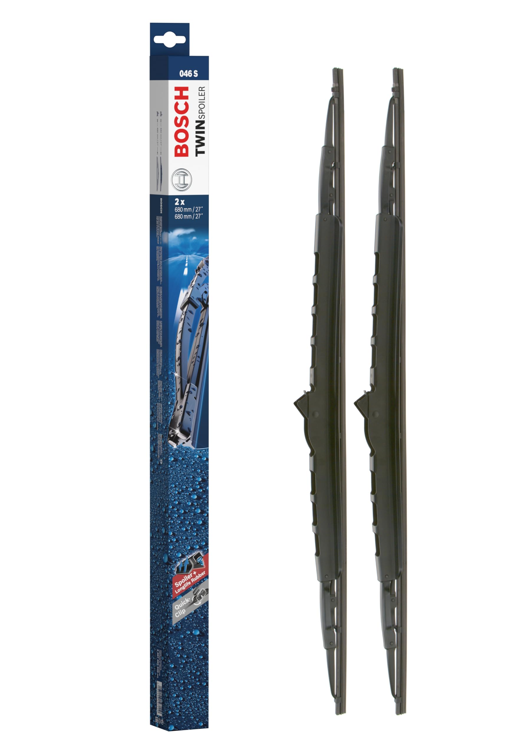 Bosch Scheibenwischer Twin Spoiler 046S, Länge: 680mm/680mm – Set für Frontscheibe Bosch Scheibenwischer Twin Spoiler 046S, Länge: 680mm/680mm – Set für Frontscheibe von Bosch Automotive