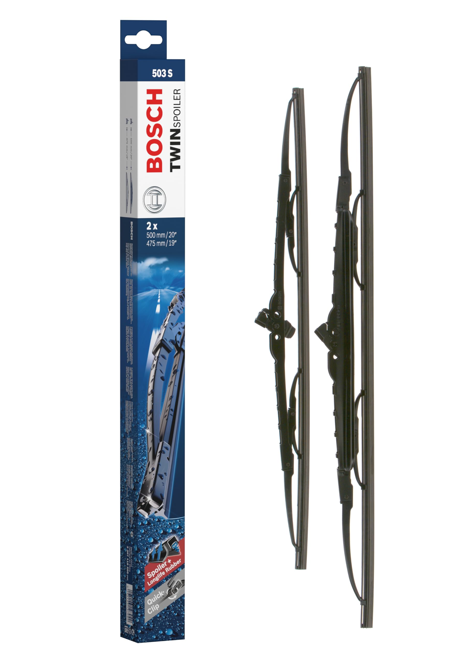Bosch Scheibenwischer Twin Spoiler 503S, Länge: 500mm/475mm – Set für Frontscheibe Bosch Scheibenwischer Twin Spoiler 503S, Länge: 500mm/475mm – Set für Frontscheibe von Bosch