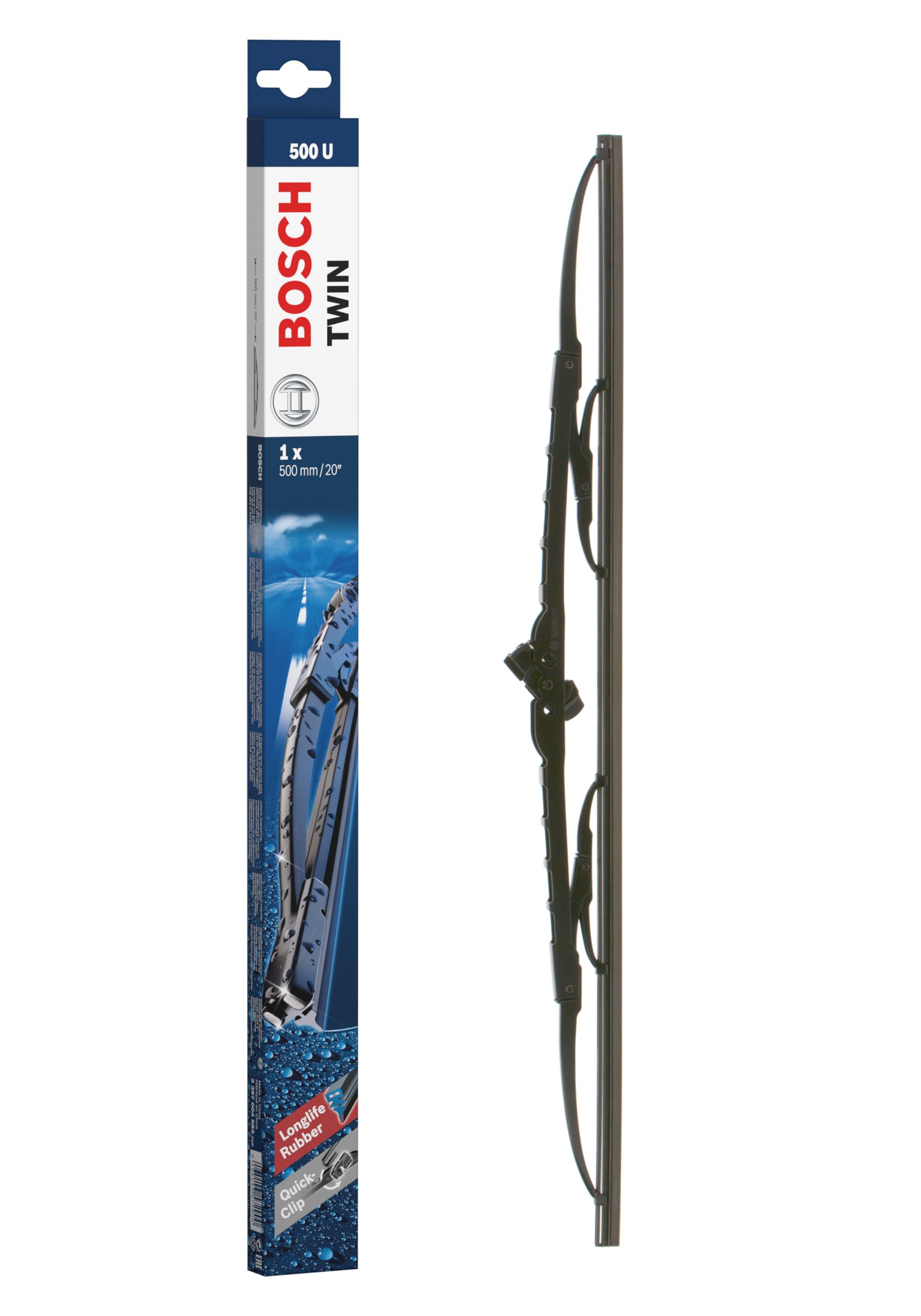 Bosch Scheibenwischer Twin500U, Länge: 500mm – einzelner Scheibenwischer für Frontscheibe Bosch Scheibenwischer Twin500U, Länge: 500mm – einzelner Scheibenwischer für Frontscheibe von Bosch